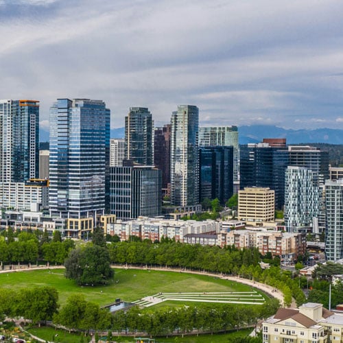 Photo of downtown Bellevue, Washington (east of Seattle)